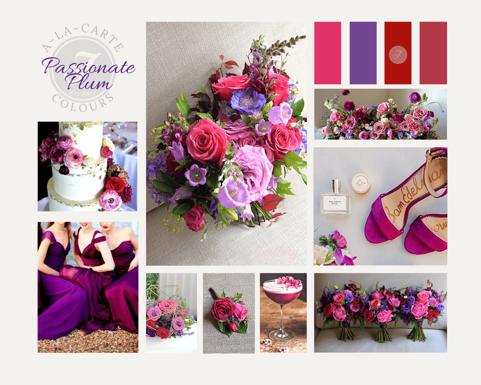 Wedding Package Colour Scheme - Passionate Plum