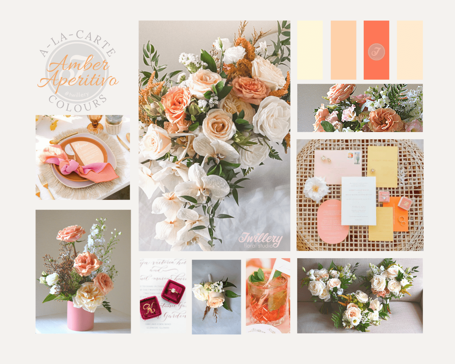 Wedding Package Colour Scheme - Amber Aperitivo