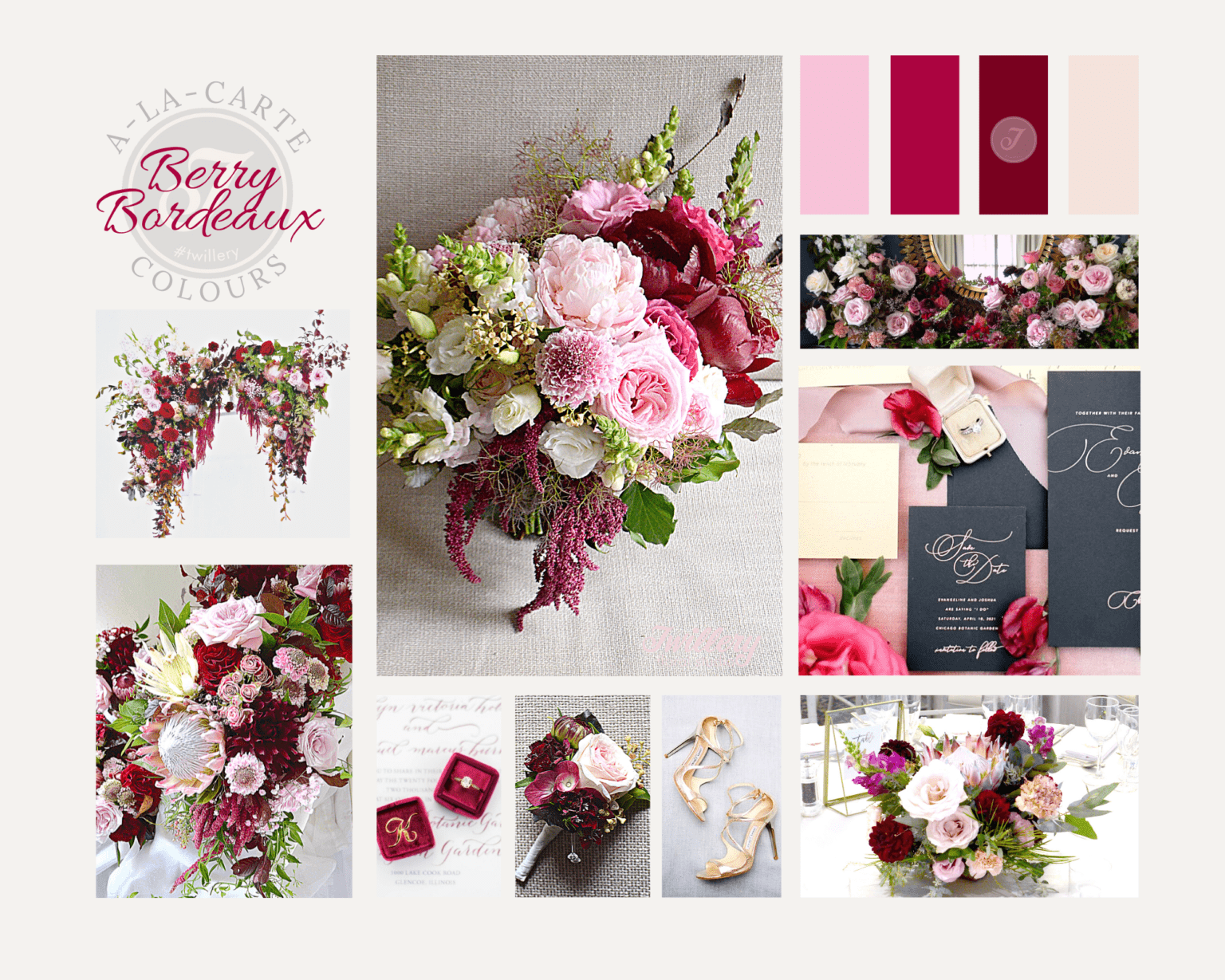 Wedding Package Colour Scheme - Berry Bordeaux