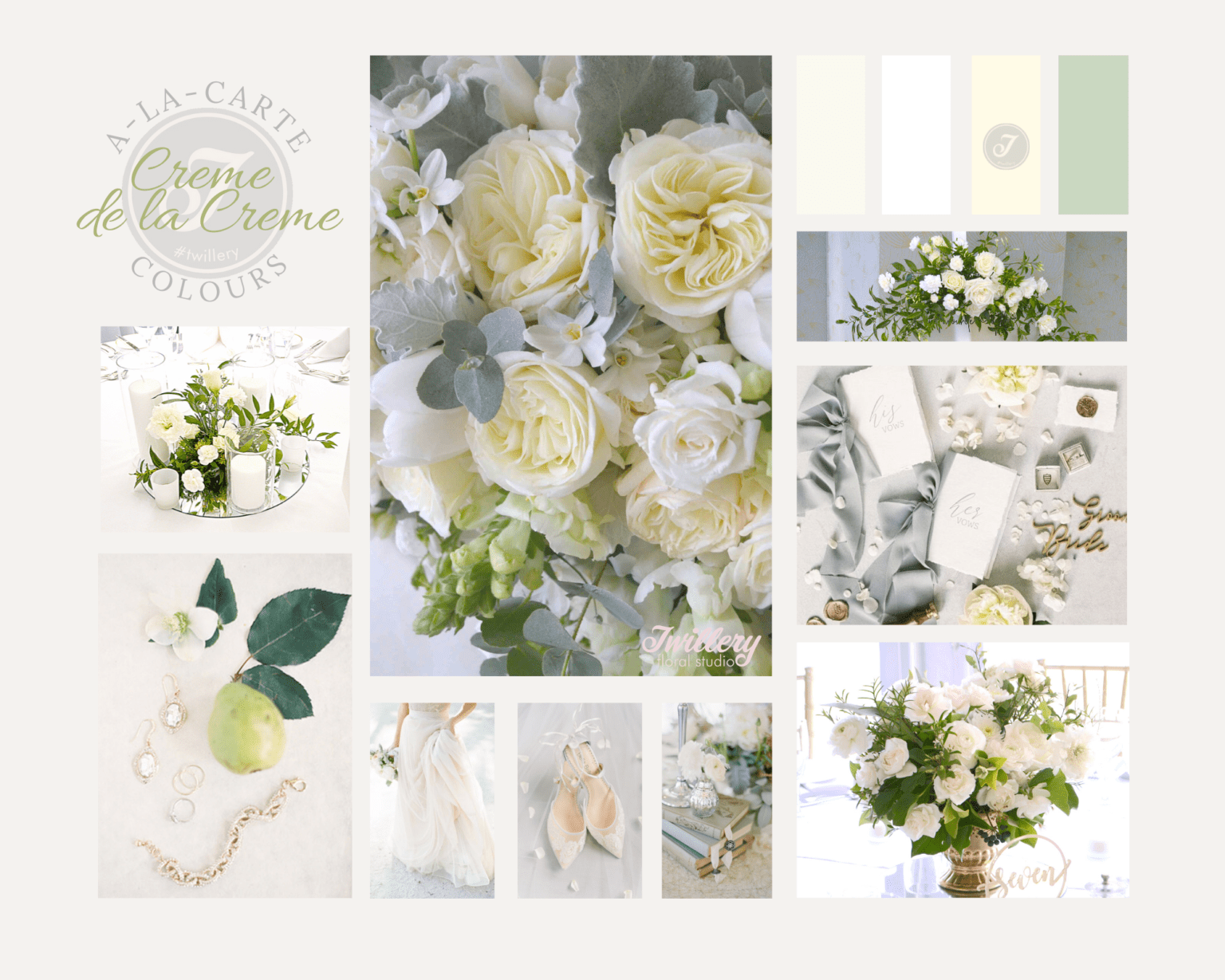 Wedding Package Colour Scheme - Creme de la Creme