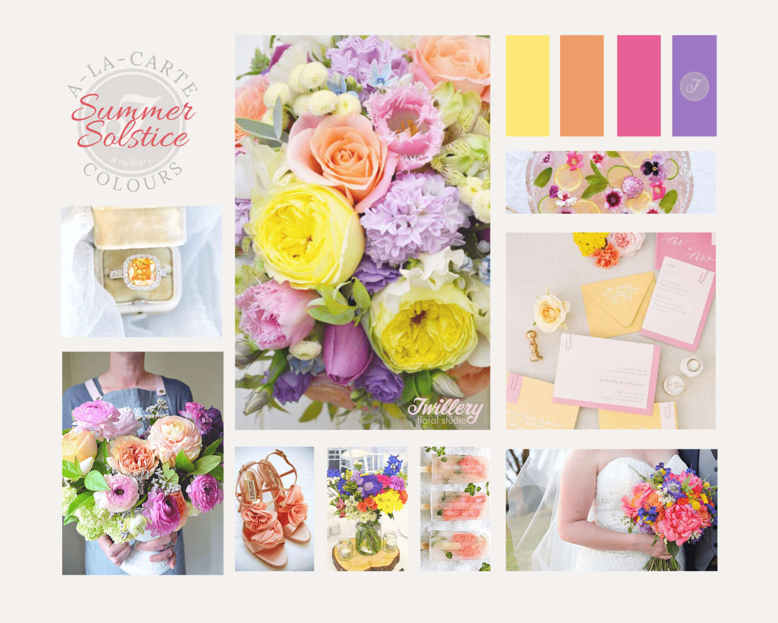 Wedding Package Colour Scheme - Summer Solstice