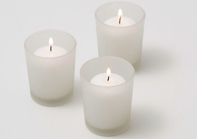 Frosted Votive Trio