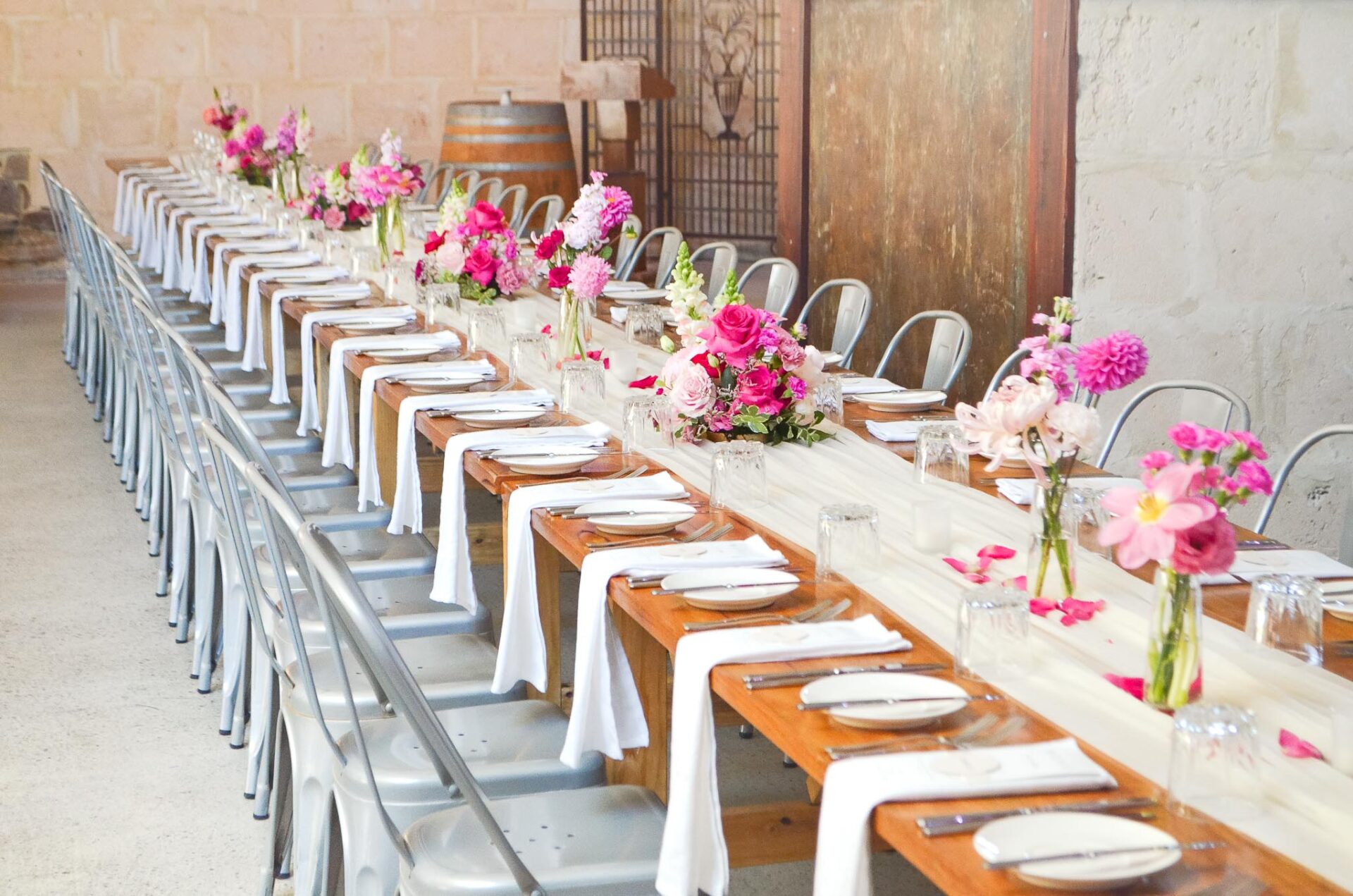 Perth Wedding Florist - Long table flowers