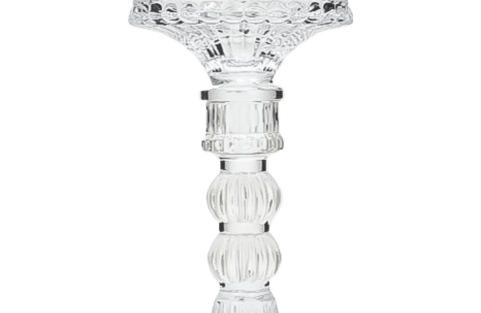 premium faceted glass candle holder for both dinner and pillar candles